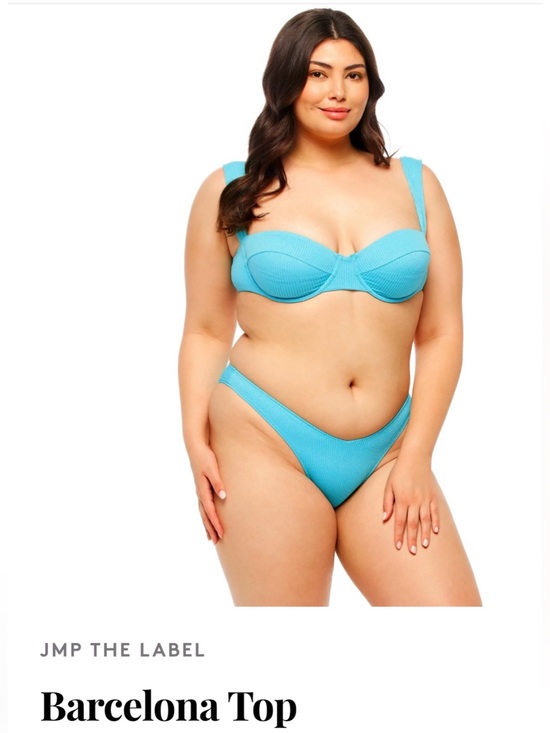 Jmp The Label Other - JMP The Label Barcelona Bikini Top in Bluebell Sz L EUC Beach Resort Pool Swim